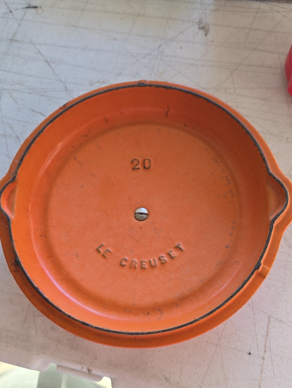 Le Creuset Orange Cast Iron Round Lid Size 20 Replacement Lid